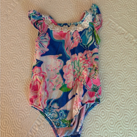 Lilly Pulitzer Pastel Floral Baby Bodysuit - Picture 1 of 2